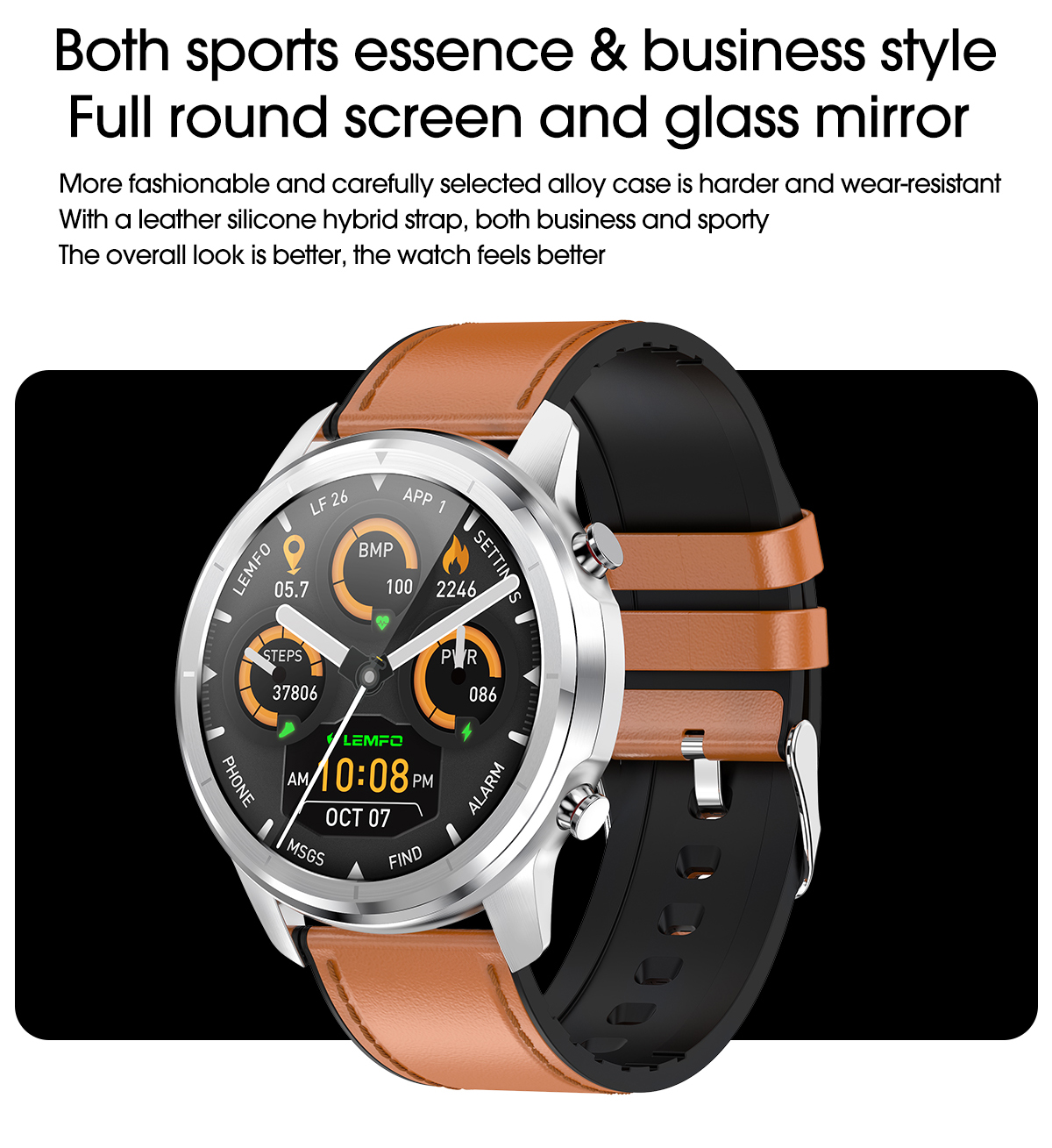 Men's Smart Watch with Round HD Touch Screen