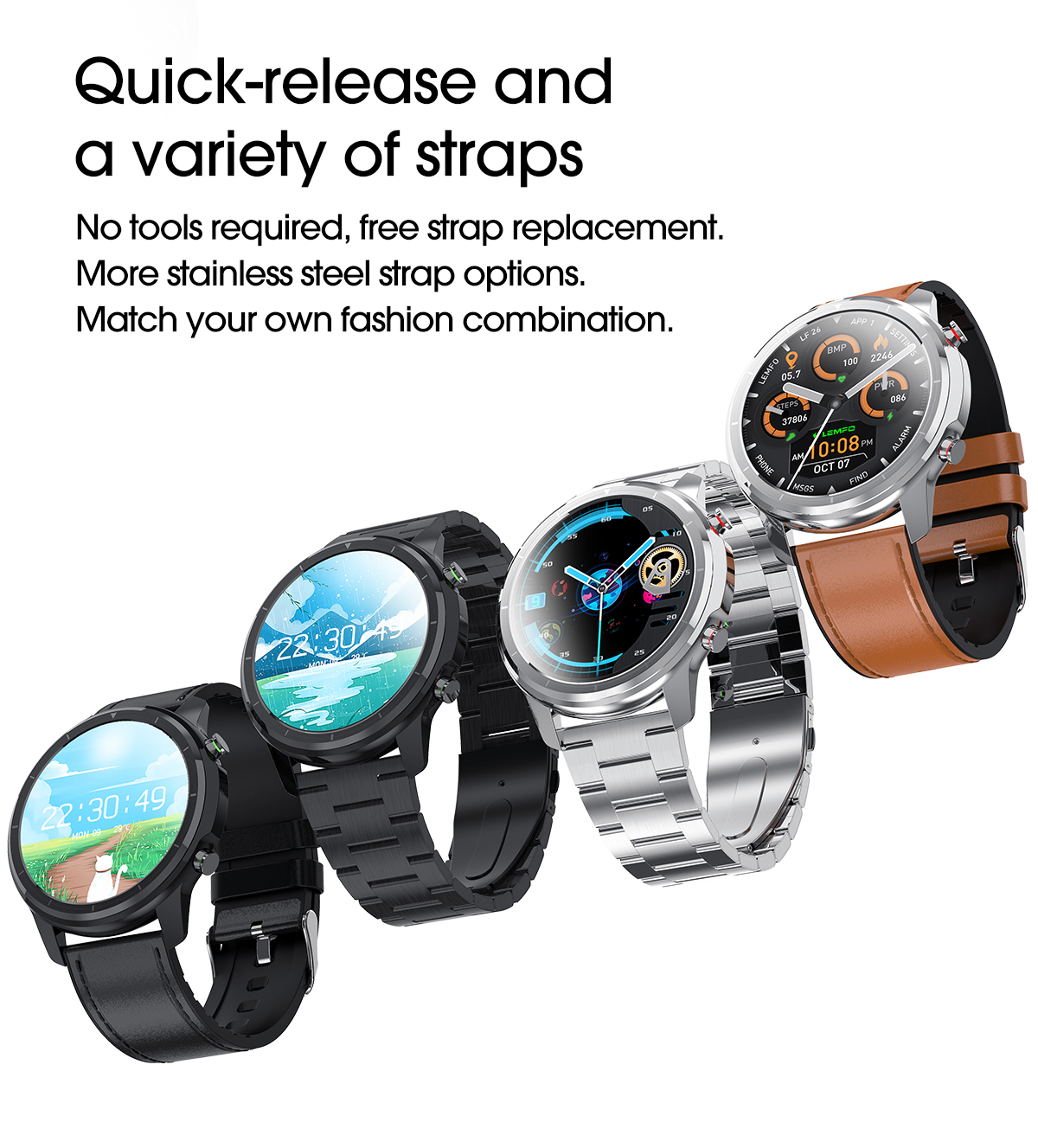 Men's Smart Watch with Round HD Touch Screen