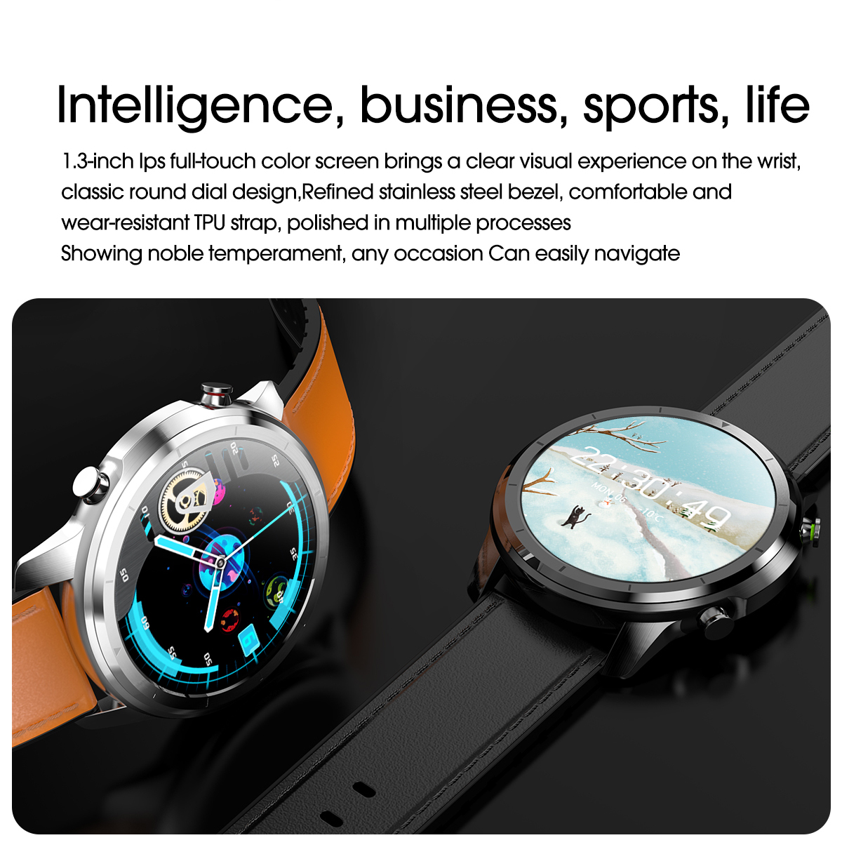 Men's Smart Watch with Round HD Touch Screen