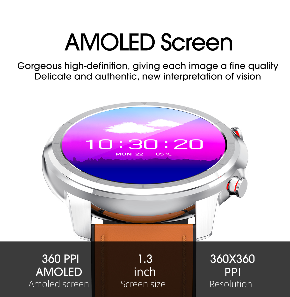 Men's Smart Watch with Round HD Touch Screen