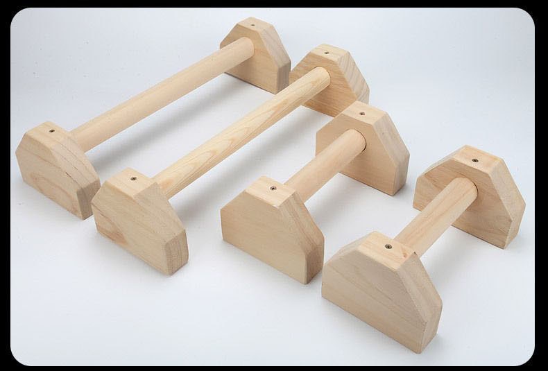 H-Shaped Wooden Push-Up Bars