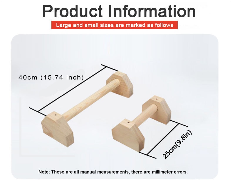 H-Shaped Wooden Push-Up Bars